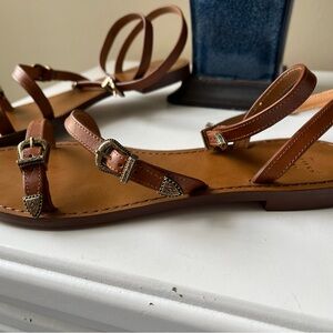 Sezane Arthur leather Sandals in natural heritage